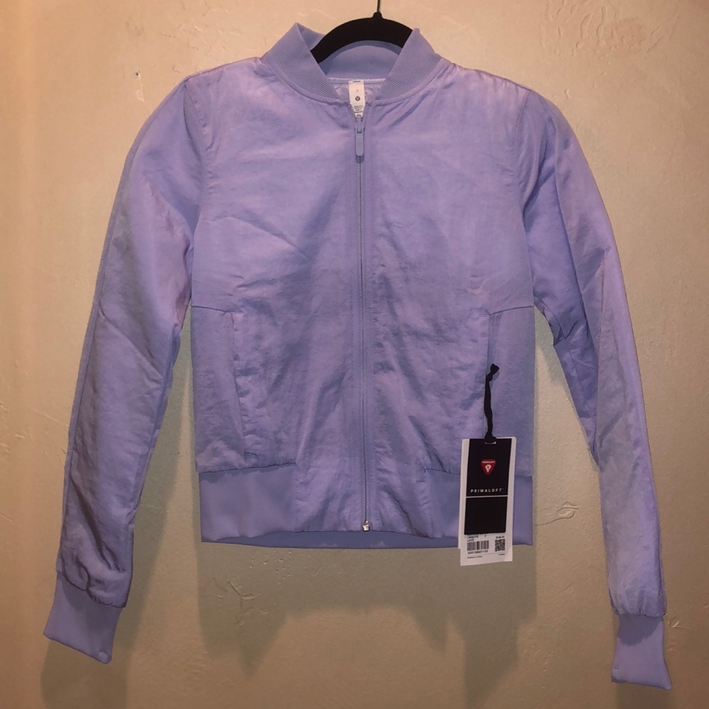 NWT lululemon non stop bomber jacket size 2 periwinkle LAVD